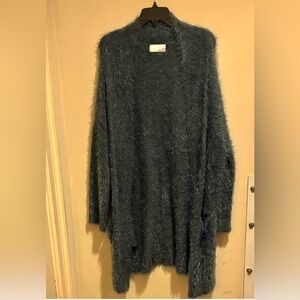14th & Union Teal Fuzzy Cardigan